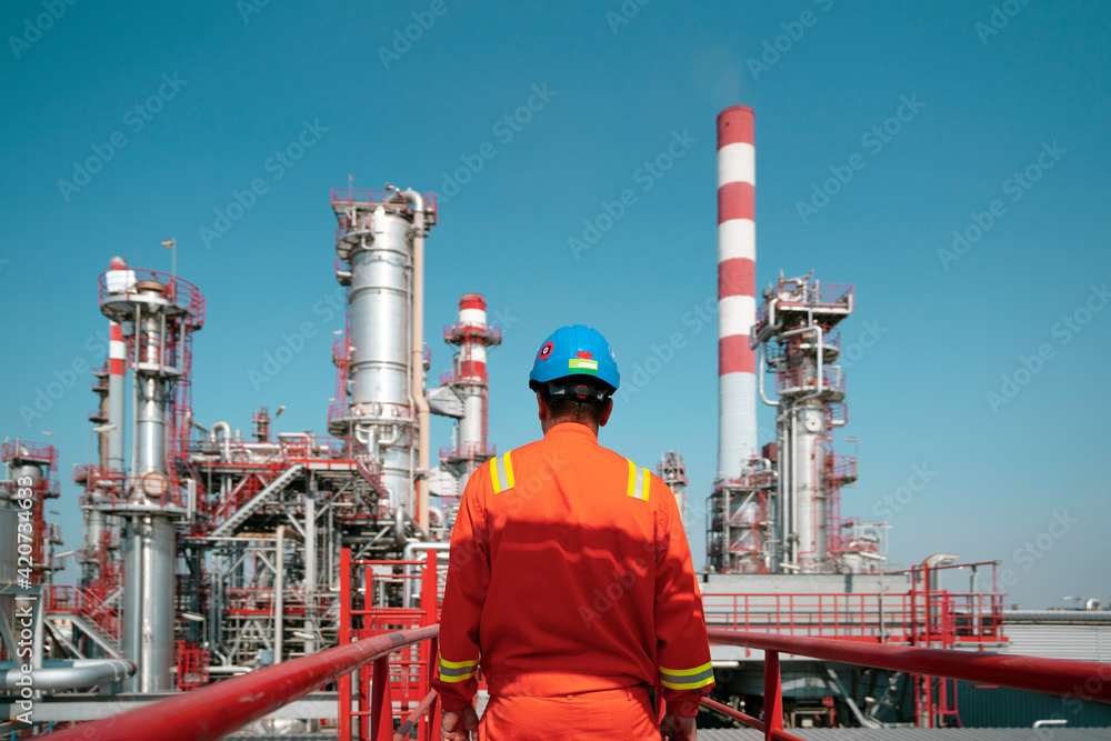 A worker in the oil refinery A worker in the oil refinery