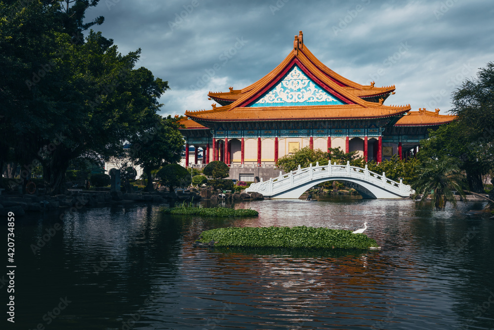 National Theater and Guanghua Ponds in Chiang Kai-Shek Memorial Hall in spring, Taipei, Taiwan. National Theater and Guanghua Ponds in Chiang Kai-Shek Memorial Hall in spring, Taipei, Taiwan.