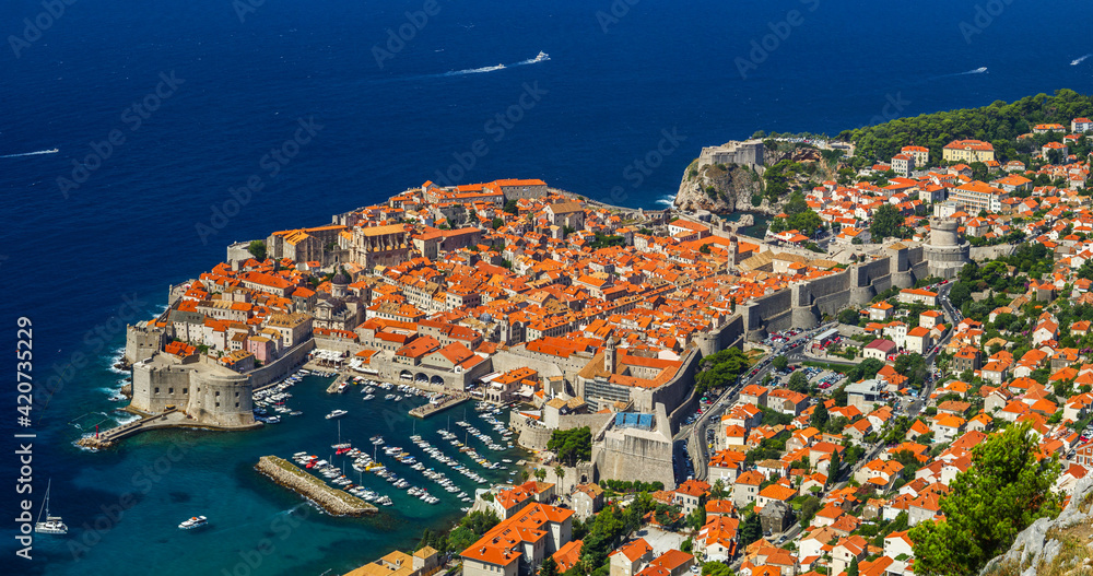 Overview to the old town of Dubrovnik, Croatia. Overview to the old town of Dubrovnik, Croatia.