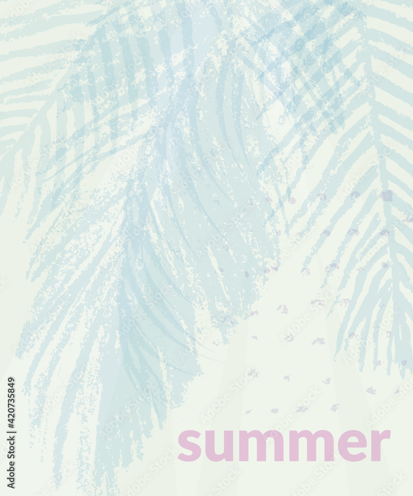 Obraz premium Hand drawn abstract tropical summer background design