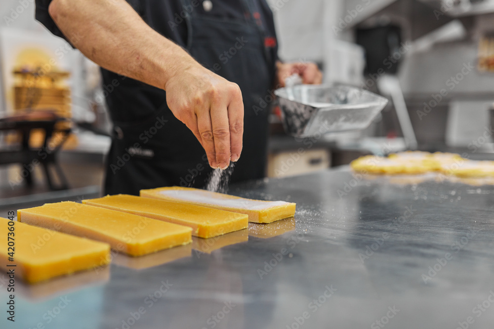 Preparing christmas nougat. Preparing christmas nougat.