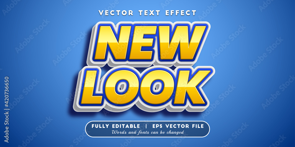 Text Effects 3D New Look Editable Text Style Stock Vector Adobe