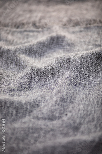  macro texture of gray fleece and velor blanket