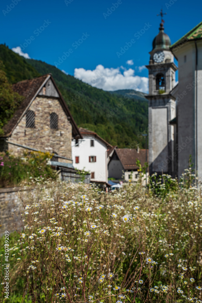 Fototapeta premium Pesariis, an ancient clock village. Friuli