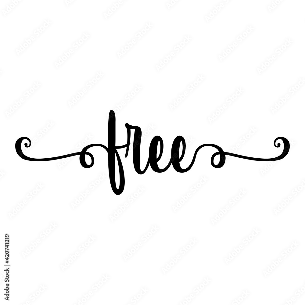 Banner con texto manuscrito free escrito a mano con florituras en color negro Banner con texto manuscrito free escrito a mano con florituras en color negro