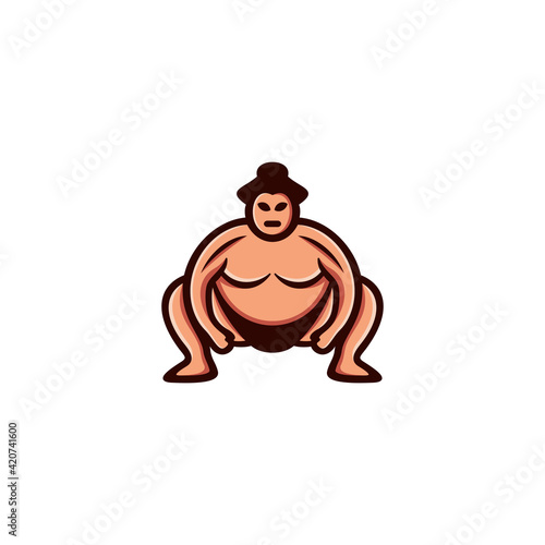 Sumo Wrestler Vector Logo Design