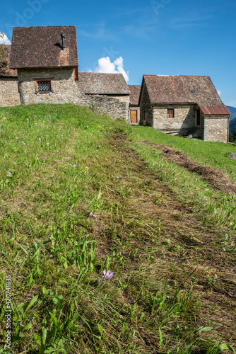 Ancient landscapes of Carnia. Stables and hay depots Orias.