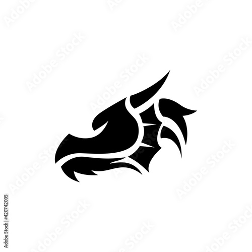 dragon head silhouette logo template