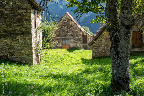 Ancient landscapes of Carnia. Stables and hay depots Orias. photo