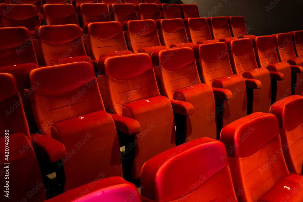Red theater seats 4 Red theater seats 4