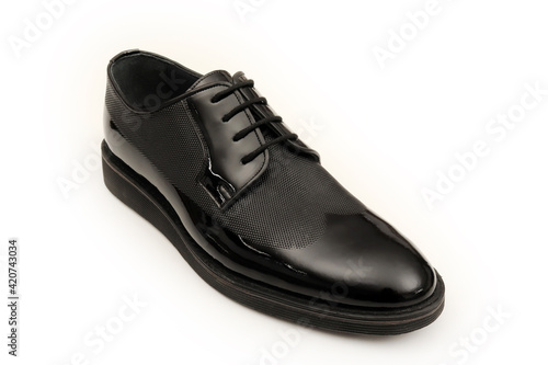 Elegant handmade leather black shoes