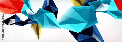 Vector 3d triangles and pyramids abstract background for business or technology presentations, internet posters or web brochure covers
