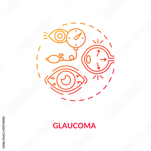 Glaucoma concept icon. Adults eyes diseases. Eye diseases which results damaging to optic nerve system of eyeball idea thin line illustration. Vector isolated outline RGB color drawing