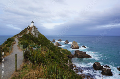 Nugget Point Lighthouse on the Catlins coast in New Zealand