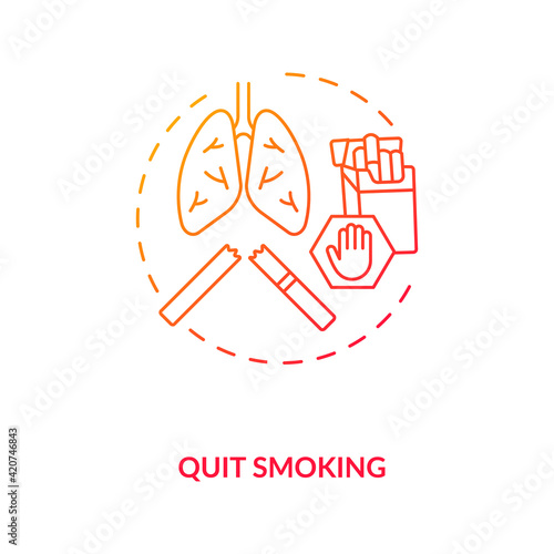 Quit smoking concept icon. Eye health tips. Fighting with bad habits that kill body organs functions condition idea thin line illustration. Vector isolated outline RGB color drawing