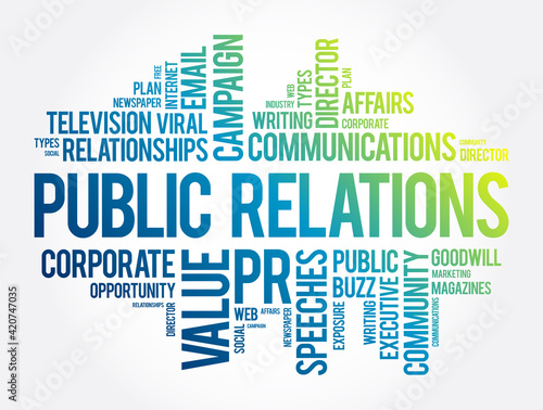 Public Relations word cloud collage, business concept background