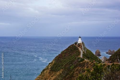 Nugget Point Lighthouse on the Catlins coast in New Zealand