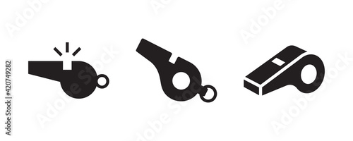 Whistle icon set. Vector graphic illustration. Suitable for website design, logo, app, template, and ui. 