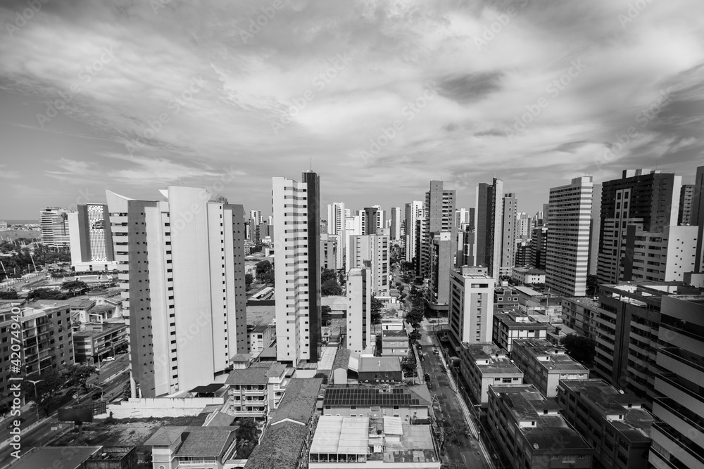Black and white View of the city of Fortaleza capital of Ceará State Brazil Build Buildings Arq Architecture Design Black and white View of the city of Fortaleza capital of Ceará State Brazil Build Buildings Arq Architecture Design