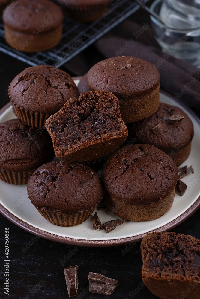 Homemade sweet molten chocolate lava cakes muffins Homemade sweet molten chocolate lava cakes muffins