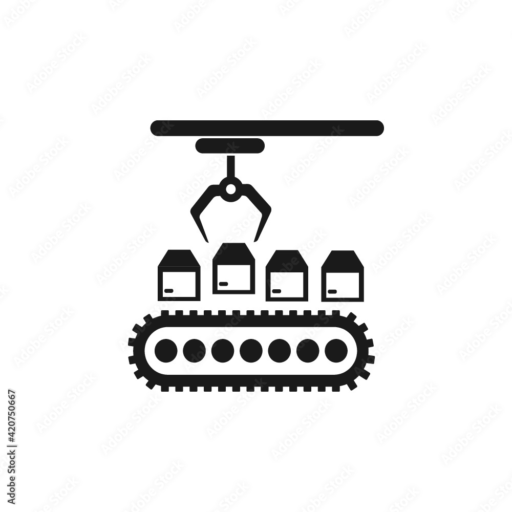 Assembly line icon. Trendy Assembly line logo concept on white background from Industry collection. Suitable for use on web apps, mobile apps and print media.