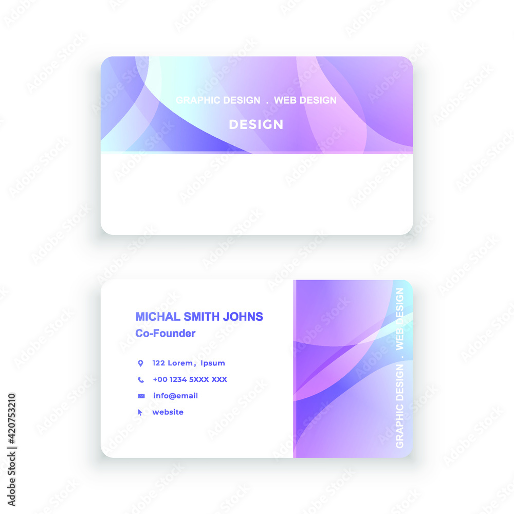 Business card. Simple design, logo. Vector illustration. Modern minimalist colorful template