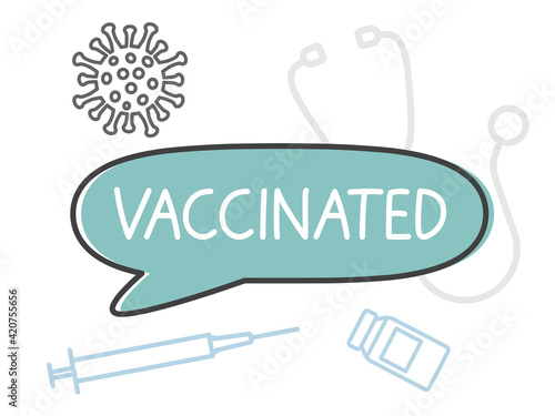 vaccinated against covid concept- vector illustration