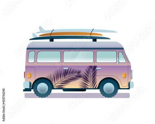 Photography Minibus for the transport of surf equipment