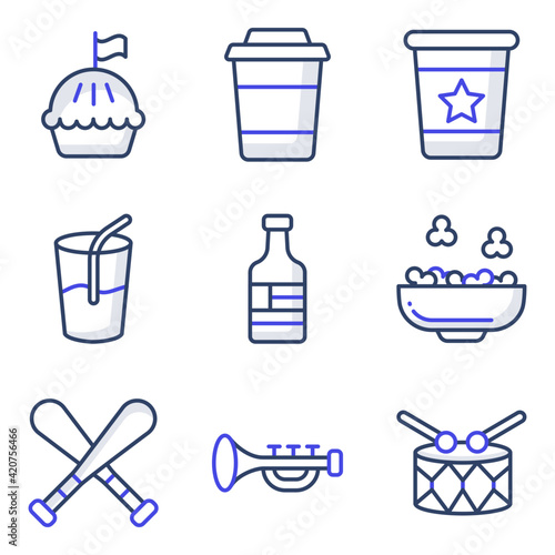 Pack of Food and Music Icons