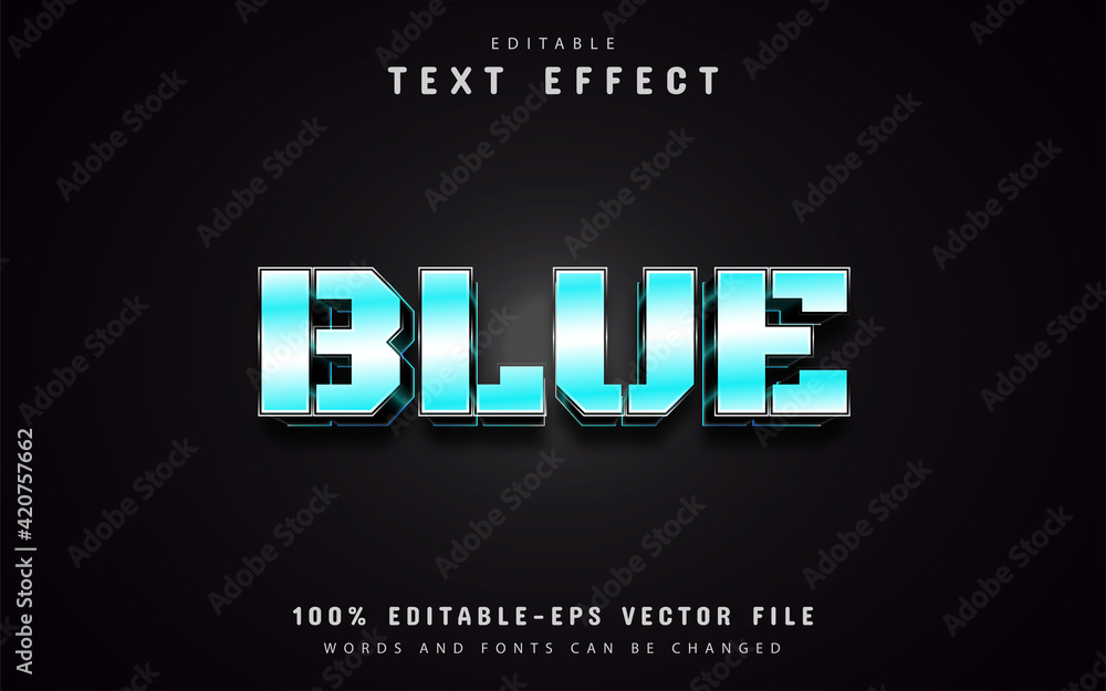 3d blue text effect