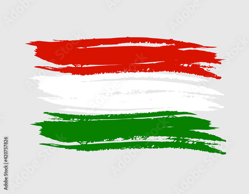 Photos hungary europe country tricolor flag brush textured