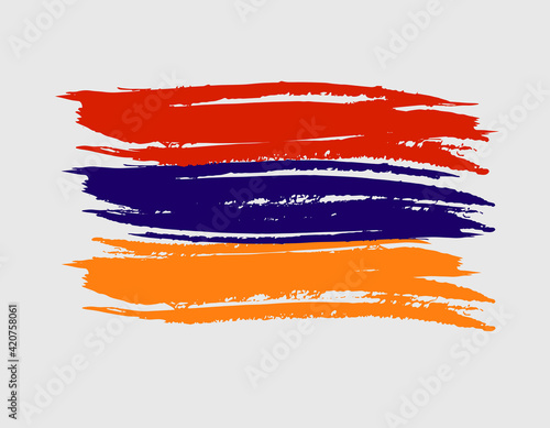 armenia country tricolor flag brush texture