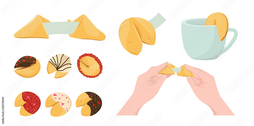 Chinese fortune cookies on a white background Chinese fortune cookies on a white background