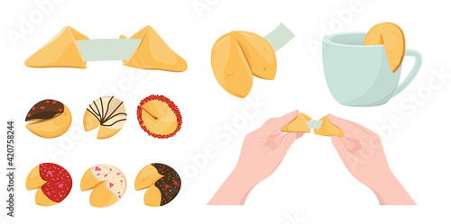  Chinese fortune cookies on a white background