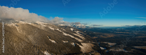 High tatras panoramic sight with clouds from the top