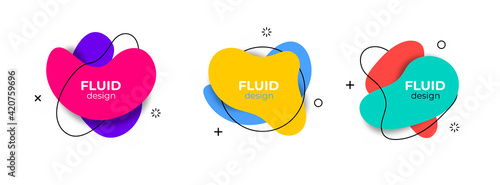 Blob abstract shape organic banner design element. Vector fluid round shape liquid amoeba illustration eps 10