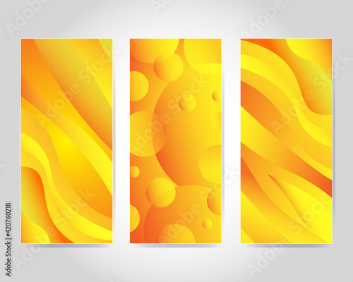set of gold abstract banner background