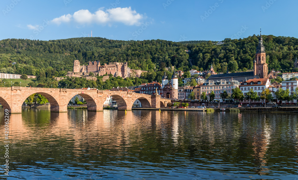 Fototapeta premium Heidelberg city in summer along the Neckar River
