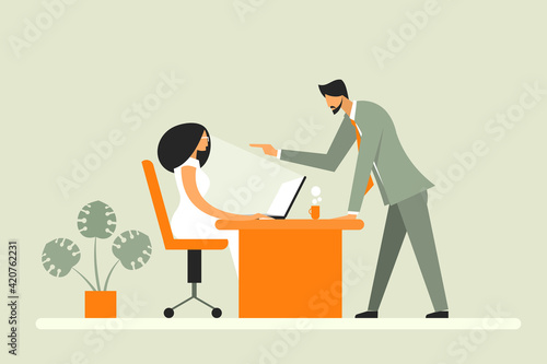 Angry boss speaking rude to an employee