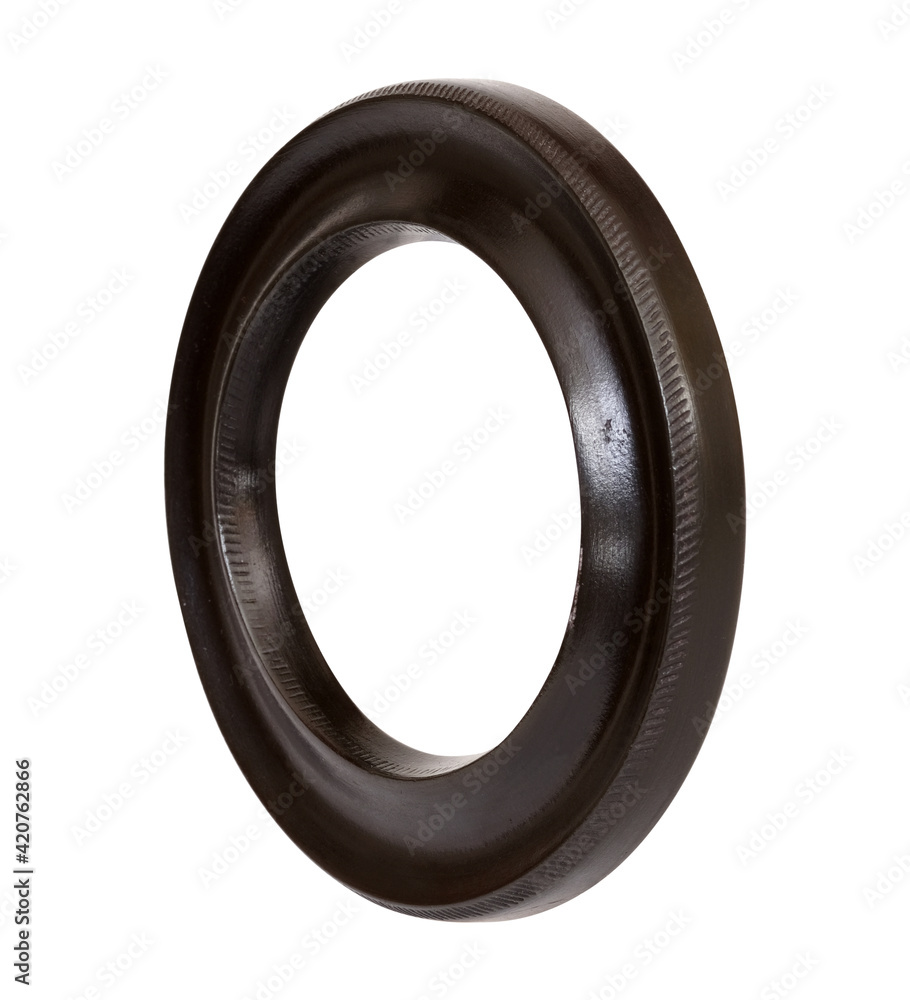 Wooden oval frame for paintings, mirrors or photo in perspective view isolated on white background Wooden oval frame for paintings, mirrors or photo in perspective view isolated on white background