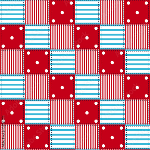 Seamless pattern with stripes and polka dots