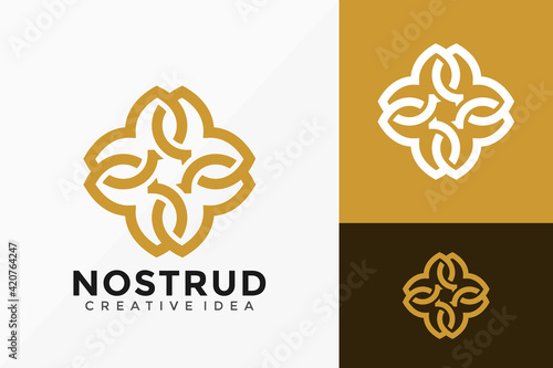 Luxury Line Art Beauty Floral Logo Vector Design. Abstract emblem, designs concept, logos, logotype element for template.