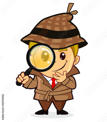 detective kids mascot cartoon in vector
