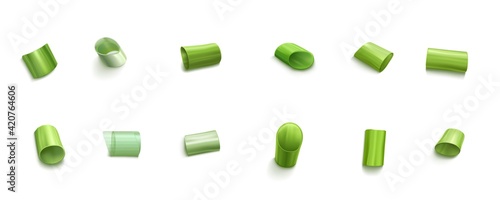Chive cut slices of green onion or garlic set