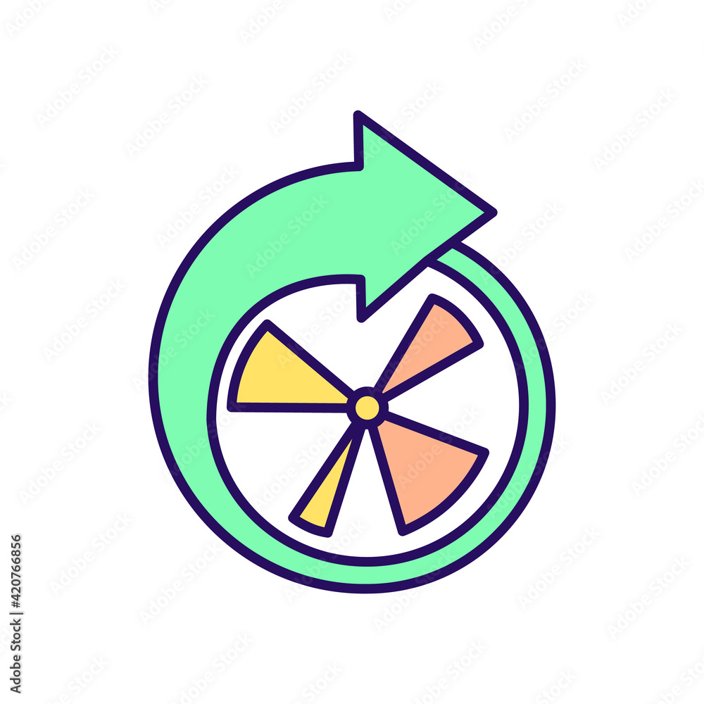 Intermittent fasting periods RGB color icon. Clock with arrow. Dieting period. Time management. Eating pattern. Mark progress. Process development. Track hours. Isolated vector illustration Intermittent fasting periods RGB color icon. Clock with arrow. Dieting period. Time management. Eating pattern. Mark progress. Process development. Track hours. Isolated vector illustration