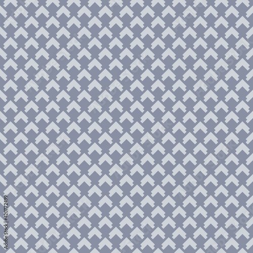 Vector geometric seamless pattern. Subtle abstract texture with small arrows, diamond grid, square shapes. Stylish modern geometrical background in soft blue color. Simple minimal repeat geo design