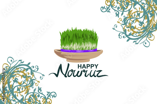 Happy Persian New Year (Nowruz) vector illustration. Suitable for greeting card, poster and banner.  