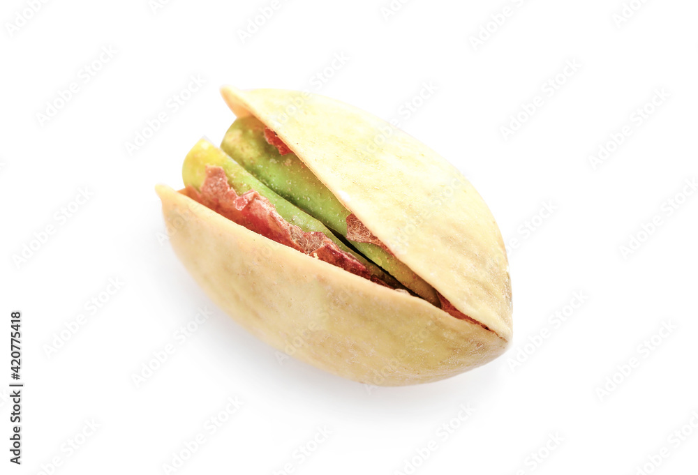 Single pistachio nut isolated on white Single pistachio nut isolated on white
