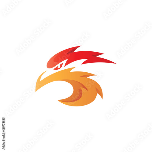 Falcon Bird Head Mascot Logo