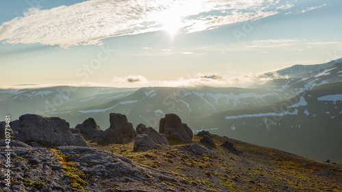 Sunset view near the Ilyinsky Volcano, Kamchatka Peninsula, Russia